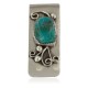 Navajo Handmade Certified Authentic .925 Sterling Silver Natural Carico Lake Native American Nickel Money Clip 91005-1