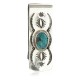 Navajo Handmade Certified Authentic .925 Sterling Silver Natural Turquoise Native American Nickel Money Clip 10533-3 Navajo Handmade Certified Authentic .925 Sterling Silver Natural Turquoise Native American Nickel Money Clip 10533-3