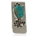 Navajo Handmade Certified Authentic .925 Sterling Silver Natural Turquoise Native American Nickel Money Clip 91005-4