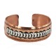 Navajo Handmade Certified Authentic Feather .925 Sterling Silver Native American Pure Copper Bracelet  92005-6