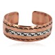 Navajo Handmade Certified Authentic Maze .925 Sterling Silver Native American Pure Copper Bracelet  92018-12