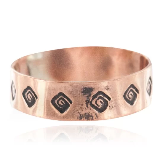 Navajo Handmade Certified Authentic Navajo Pure Copper Native American Ring 17092-9 Navajo Handmade Certified Authentic Navajo Pure Copper Native American Ring 17092-9
