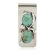 Navajo Handmade Certified Authentic Nickel and .925 Sterling Silver Natural Turquoise Native American Money Clip 10530-6
