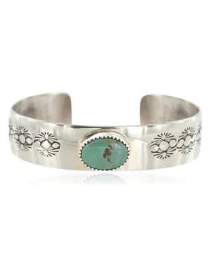 Navajo Handmade Nickel Natural Turquoise Bracelet NB160121002836