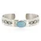 Navajo Handmade Certified Authentic Nickel Natural Turquoise Native American Bracelet 13019-2