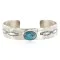 Navajo Handmade Certified Authentic Nickel Natural Turquoise Native American Bracelet 13019-4