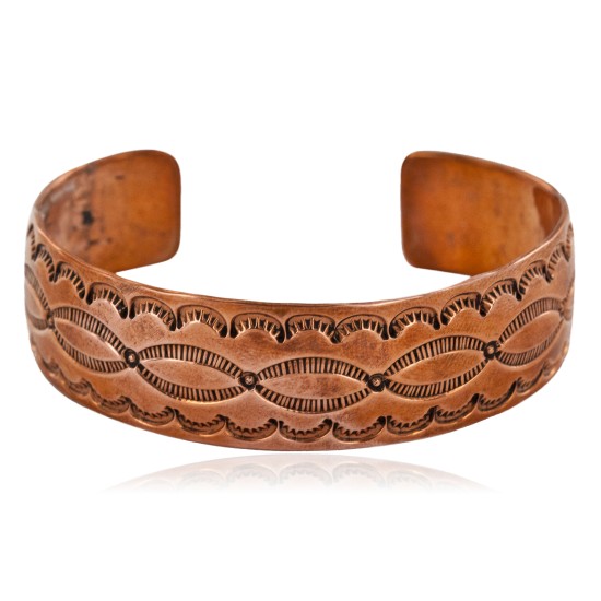 Navajo Handmade Certified Authentic Pure Copper Native American Bracelet 12485-29