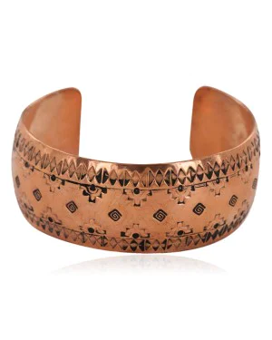 Navajo Handmade Certified Authentic Pure Copper Native American Bracelet 12777-43