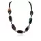 Navajo Nickel Black Onyx Dyed Amethyst and Quartz Agate Native American Necklace 25290
