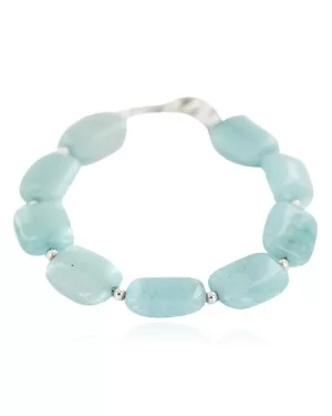 Navajo Nickel Certified Authentic Natural Blue Quartz Native American Bracelet 13175