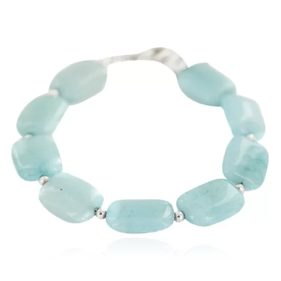 Navajo Nickel Certified Authentic Natural Blue Quartz Native American Bracelet 13175 Navajo Nickel Certified Authentic Natural Blue Quartz Native American Bracelet 13175