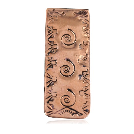 Navajo Swirl Certified Authentic Handmade Pure Copper Native American Nickel Money Clip 11267-3
