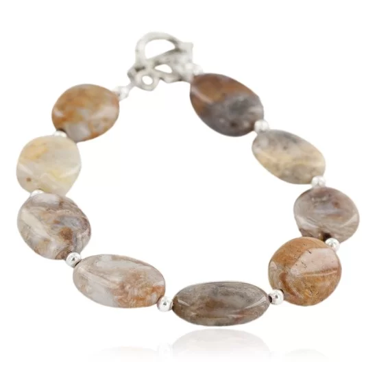 Nickel Certified Authentic Navajo Natural Jasper Native American Bracelet 13043-5 Nickel Certified Authentic Navajo Natural Jasper Native American Bracelet 13043-5