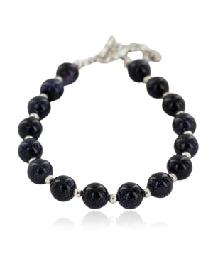 Nickel Certified Authentic Navajo Natural Purple Goldstone Native American Bracelet 13039-9