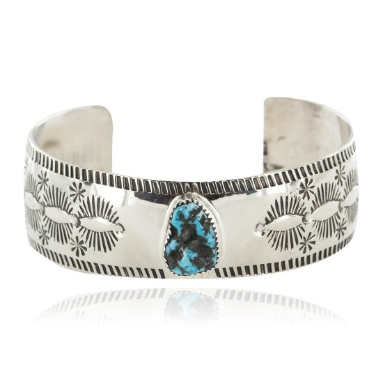 Nickel Navajo Handmade Certified Authentic Natural Turquoise Native American Bracelet 13026-8 Nickel Navajo Handmade Certified Authentic Natural Turquoise Native American Bracelet 13026-8
