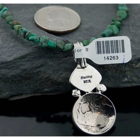 OLD Buffalo Coin Certified Authentic Handmade Navajo Native .925 Sterling Silver Turquoise Native American Necklace 390587164741