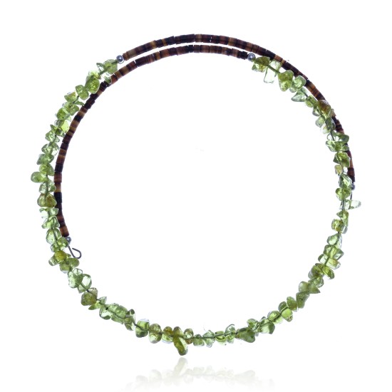 Peridot Certified Authentic Navajo Native American Adjustable Choker Wrap Necklace 25577