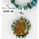 Petit Point Handmade Certified Authentic Zuni .925 Sterling Silver GASPEITE and Turquoise Native American Necklace 371021089342