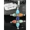 Petit Point Handmade Certified Authentic Zuni .925 Sterling Silver Multi Color Native American Necklace 370910626582