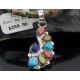Petit Point Handmade Certified Authentic Zuni .925 Sterling Silver Multicolor and Turquoise Native American Necklace 370883660270 Petit Point Handmade Certified Authentic Zuni .925 Sterling Silver Multicolor and Turquoise Native American Necklace 370883660270