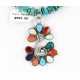Petit Point Handmade Certified Authentic Zuni .925 Sterling Silver Multicolor and Turquoise Native American Necklace 371046957046