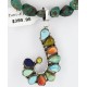 Petit Point Handmade Certified Authentic Zuni .925 Sterling Silver MULTICOLOR and Turquoise Native American Necklace 390786456391