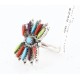 Petit Point Handmade Certified Authentic Zuni .925 Sterling Silver Multicolor and Turquoise Native American Ring 390823424169 Petit Point Handmade Certified Authentic Zuni .925 Sterling Silver Multicolor and Turquoise Native American Ring 390823424169