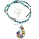 Petit Point Handmade Certified Authentic Zuni .925 Sterling Silver Multicolor Stones and Turquoise Native American Necklace 371007452316