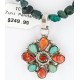 Petit Point Handmade Certified Authentic Zuni .925 Sterling Silver Multicolor Stones and Turquoise Native American Necklace 371019670715