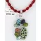 Petit Point Handmade Certified Authentic Zuni .925 Sterling Silver Multicolor Stones and Turquoise Native American Necklace 371029325501
