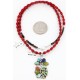 Petit Point Handmade Certified Authentic Zuni .925 Sterling Silver Multicolor Stones and Turquoise Native American Necklace 371029325501