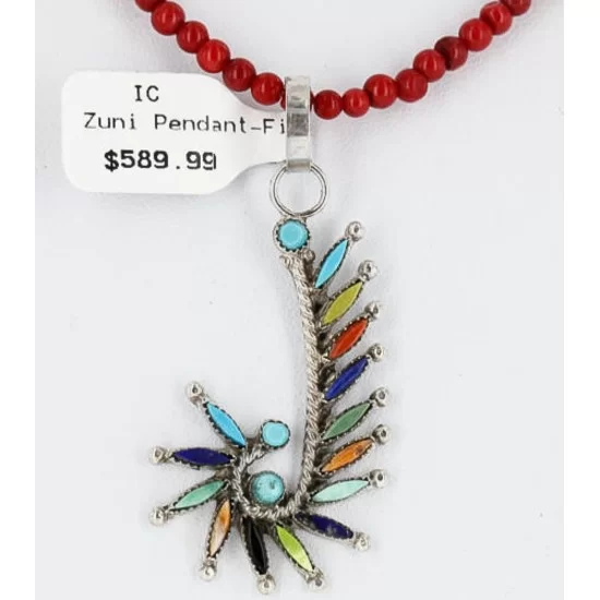 Petit Point Handmade Certified Authentic Zuni .925 Sterling Silver Multicolor Stones and Turquoise Native American Necklace 371058569934 Petit Point Handmade Certified Authentic Zuni .925 Sterling Silver Multicolor Stones and Turquoise Native American Necklace 371058569934