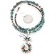 Petit Point Handmade Certified Authentic Zuni .925 Sterling Silver Multicolor Stones and Turquoise Native American Necklace 371068348811
