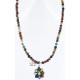 Petit Point Handmade Certified Authentic Zuni .925 Sterling Silver Multicolor Stones and Turquoise Native American Necklace 390725686147