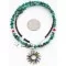Petit Point Handmade Certified Authentic Zuni .925 Sterling Silver Multicolor Stones and Turquoise Native American Necklace 390824612732