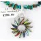 Petit Point Handmade Certified Authentic Zuni .925 Sterling Silver Multicolor Stones and Turquoise Native American Necklace 390824612732