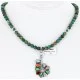 Petit Point Handmade Certified Authentic Zuni .925 Sterling Silver Multicolor Stones and Turquoise Native American Necklace 390838317177