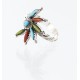 Petit Point Handmade Certified Authentic Zuni .925 Sterling Silver Multicolor Stones and Turquoise Native American Ring 371008009645 Petit Point Handmade Certified Authentic Zuni .925 Sterling Silver Multicolor Stones and Turquoise Native American Ring 371008009645