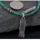 Petit Point Handmade Certified Authentic Zuni .925 Sterling Silver Multicolor Stones Turquoise Native American Necklace 390651280867