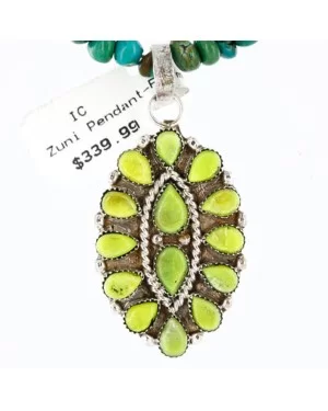 Petit Point Handmade Certified Authentic Zuni .925 Sterling Silver Natural Gaspeite Native American Necklace 390763892956 Petit Point Handmade Certified Authentic Zuni .925 Sterling Silver Natural Gaspeite Native American Necklace 390763892956
