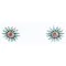 Petit Point Handmade Certified Authentic Zuni .925 Sterling Silver Turquoise CORAL Native American Earrings 371021025380