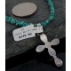 Petit Point Handmade Certified Authentic Zuni .925 Sterling Silver Turquoise Native American Necklace 370887921098
