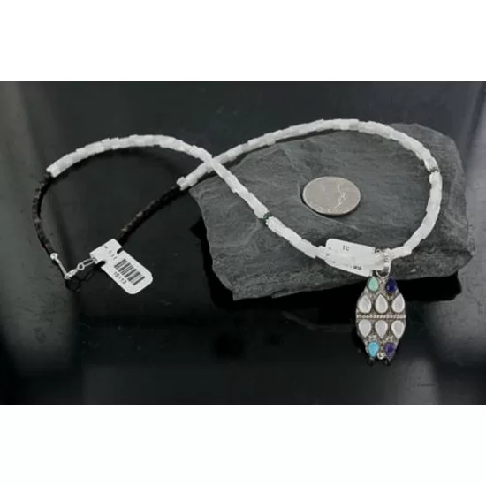 Petit Point Handmade Certified Authentic Zuni .925 Sterling Silver Turquoise Native American Necklace 370925367814 Petit Point Handmade Certified Authentic Zuni .925 Sterling Silver Turquoise Native American Necklace 370925367814