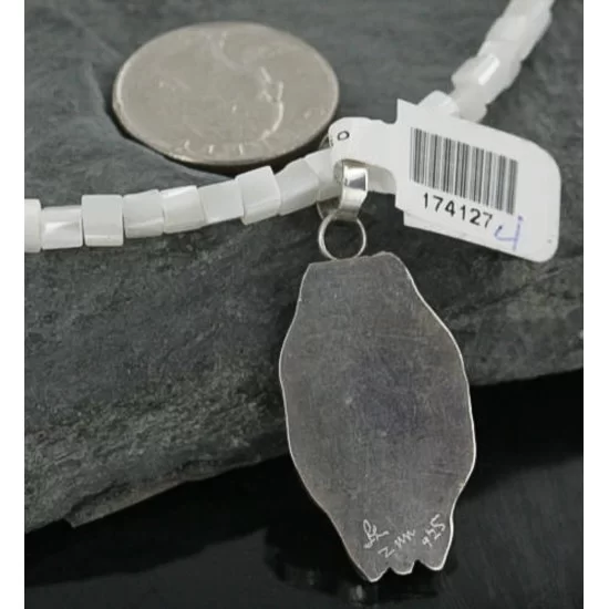 Petit Point Handmade Certified Authentic Zuni .925 Sterling Silver Turquoise Native American Necklace 370925367814 Petit Point Handmade Certified Authentic Zuni .925 Sterling Silver Turquoise Native American Necklace 370925367814