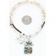 Petit Point Handmade Certified Authentic Zuni .925 Sterling Silver Turquoise Native American Necklace 371028070784