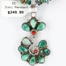 Petit Point Handmade Certified Authentic Zuni .925 Sterling Silver Turquoise Native American Necklace 371051824655