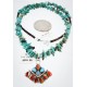 Petit Point Handmade Certified Authentic Zuni .925 Sterling Silver Turquoise Native American Necklace 371060435483