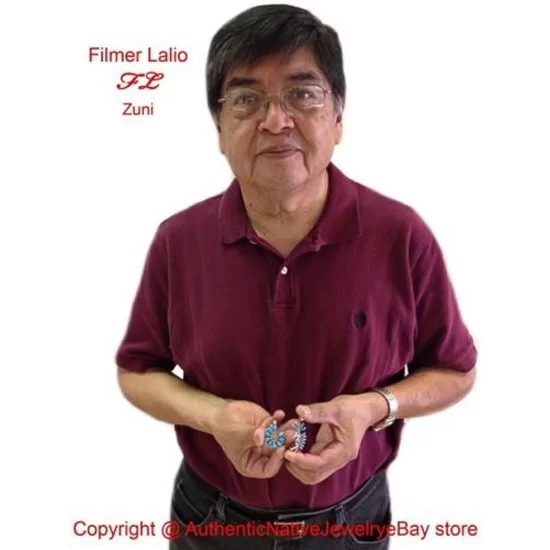 Petit Point Handmade Certified Authentic Zuni .925 Sterling Silver Turquoise Native American Necklace 390627819331 Petit Point Handmade Certified Authentic Zuni .925 Sterling Silver Turquoise Native American Necklace 390627819331