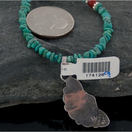 Petit Point Handmade Certified Authentic Zuni .925 Sterling Silver Turquoise Native American Necklace 390643159808 Petit Point Handmade Certified Authentic Zuni .925 Sterling Silver Turquoise Native American Necklace 390643159808