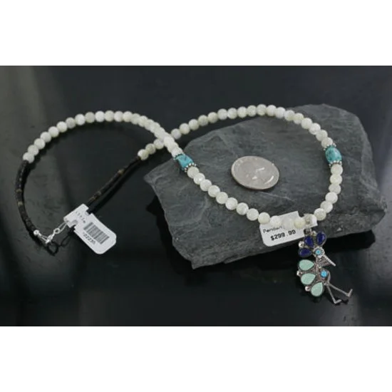 Petit Point Handmade Certified Authentic Zuni .925 Sterling Silver Turquoise Native American Necklace 390682926137 Petit Point Handmade Certified Authentic Zuni .925 Sterling Silver Turquoise Native American Necklace 390682926137